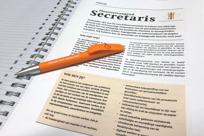 print van de vacaturetekst